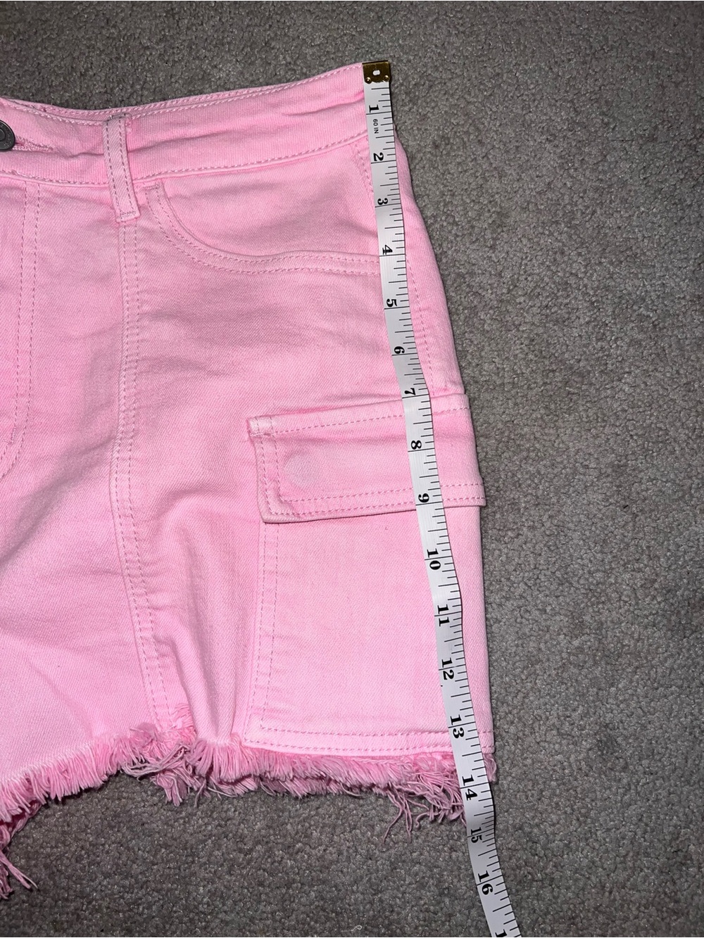 Flying Monkey Pink High-Rise Cargo Denim Shorts sz 30 - Picture 8 of 10